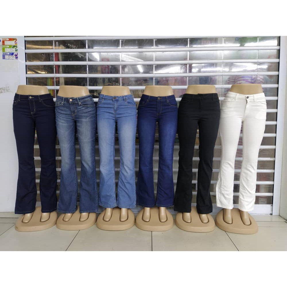 jeans bootcut full stretchable for ladies | Shopee Malaysia