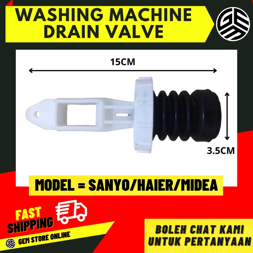 WASHING MACHINE SANYO HAIER MIDEA DRAIN VALVE ASSEMBLY FRAME SEAL MFW