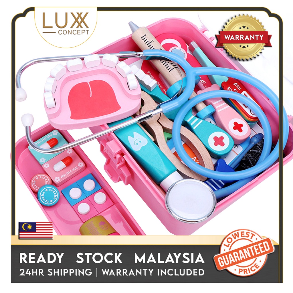 Wooden Doctor Toy Set [17 Pcs/ 28 Pcs] Medical Dentist Role Play