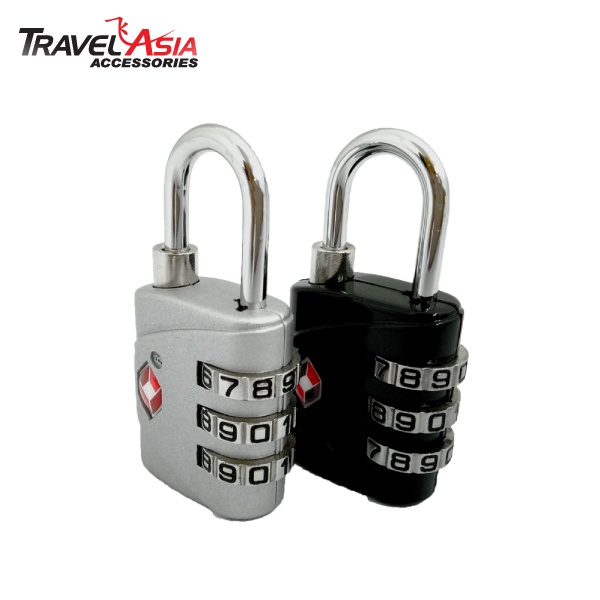 CLEARANCE TRAVEL ASIA (TSA Luggage Lock With 3 Digit) Random Colour Given Black or Silver - 1 Pcs