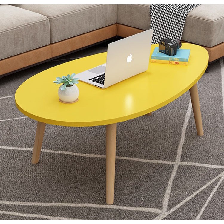 Droplet Shape Wooden Coffee Table Living Room Table Shopee Malaysia