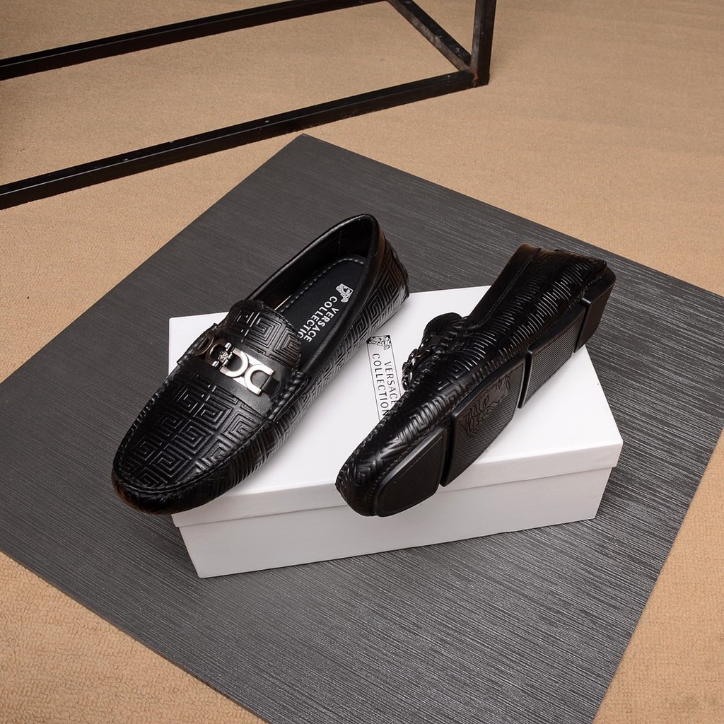 versace leather loafers