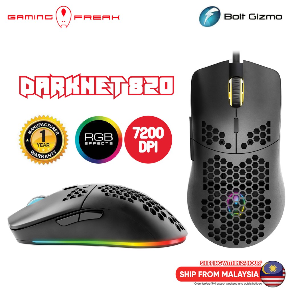 Gaming Freak Gaming Mouse 820 LED RGB 7200 Dpi 6 Button Wired