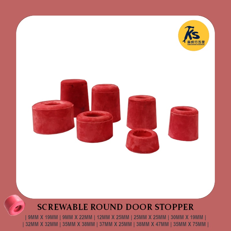 Screwable Round Door Stopper ( RED )