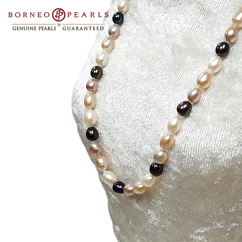 Drop Pearl Necklace in Mix Colours