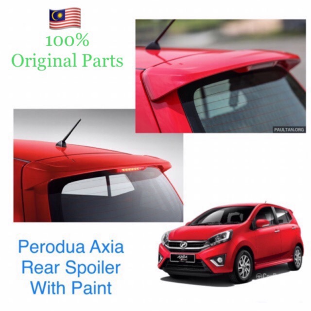 Perodua Axia OEM Spoiler With Brake Light & Paint  Shopee 