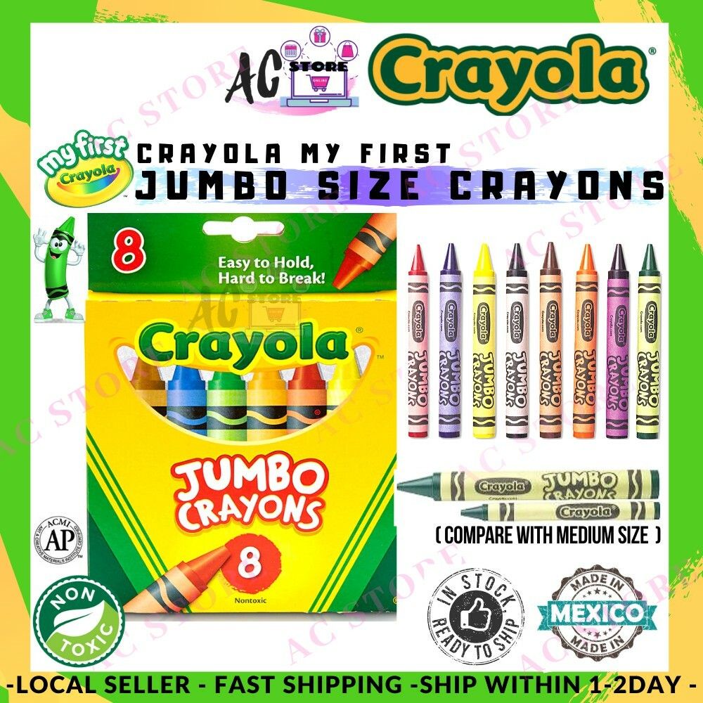 ACCrayola My First 8 Colors Jumbo Crayons Easy To Hold Hard to