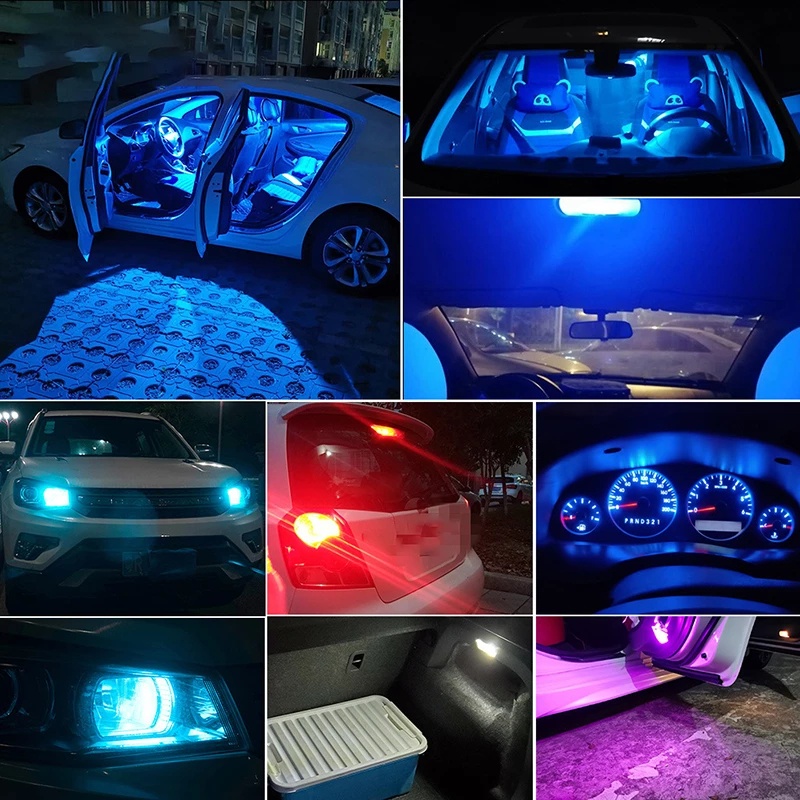 10x 12v T10 Led Car Light Glass White Auto Automobiles License Drl Bulb Style Plate Lamp Dome