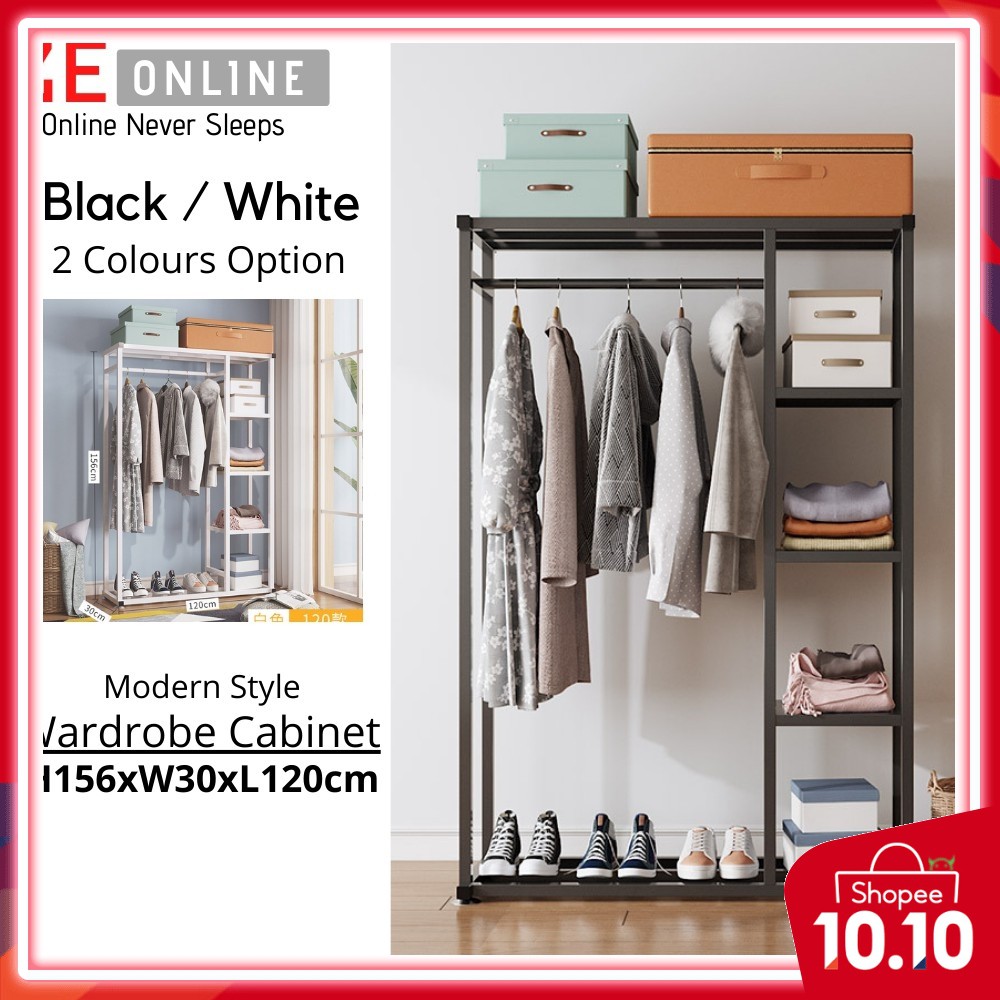 120cm Simply Cloth Wardrobe Cabinet Cloth Storage Cabinet Modern Style Shopee Malaysia