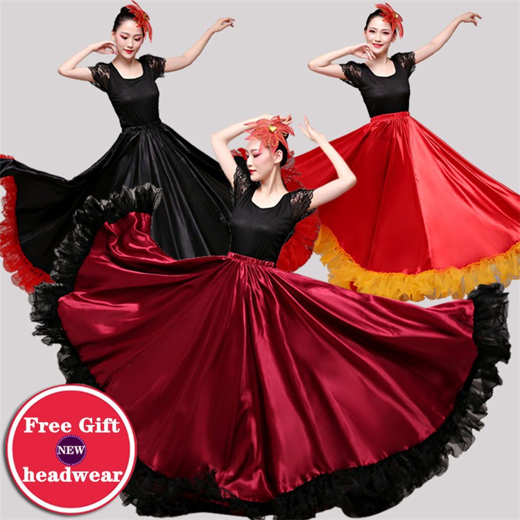 red and black dance costume