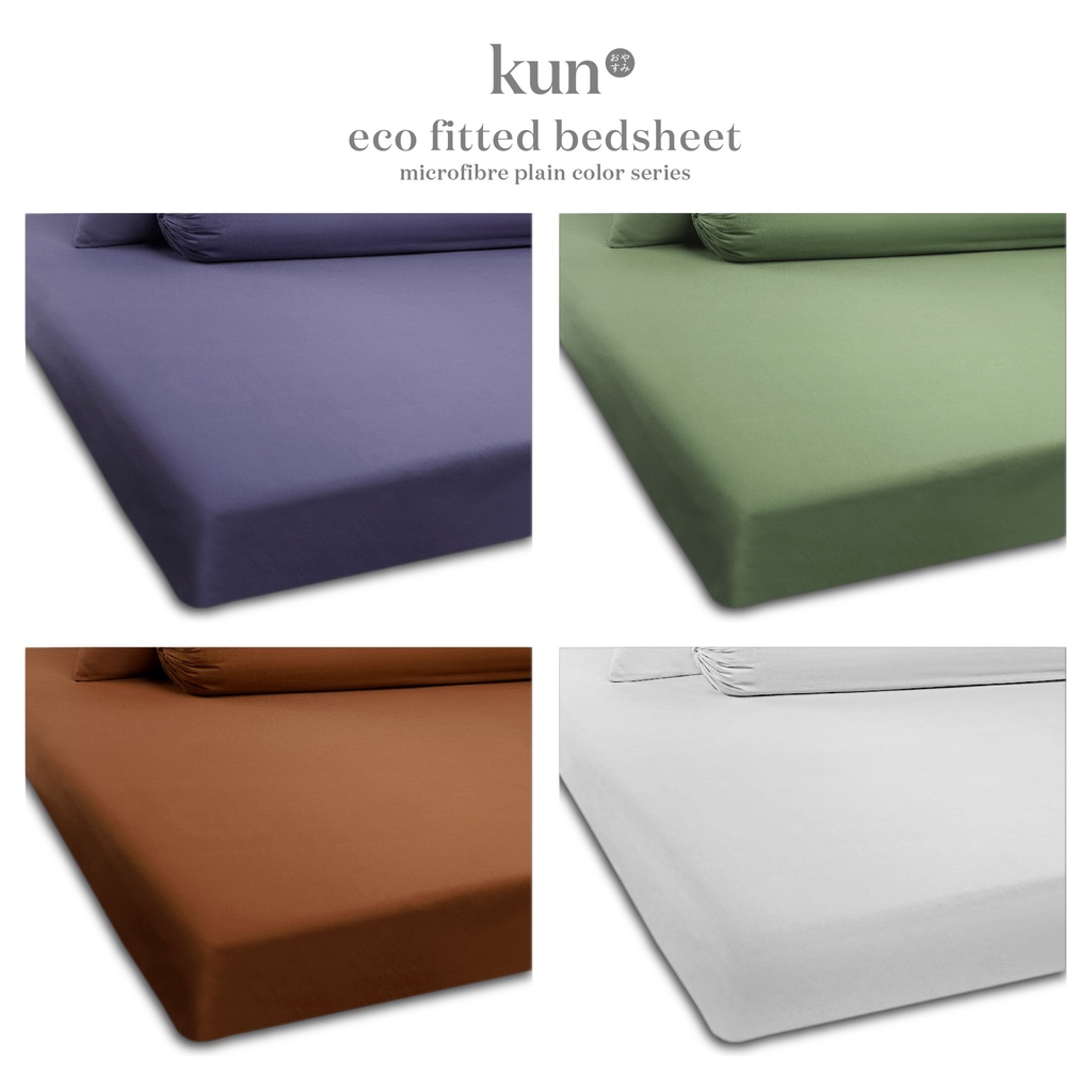 KUN 12 Colors Premium Fitted Bed Sheet / Cadar Tilam Getah Keliling (Single / Super Single / Queen / King) #2