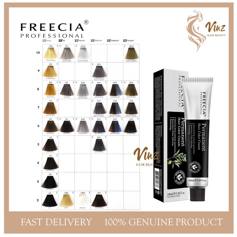 FREECIA Professional Hair Dye Color Cream with Oxidant 100ml + 100ml |  Shopee Malaysia