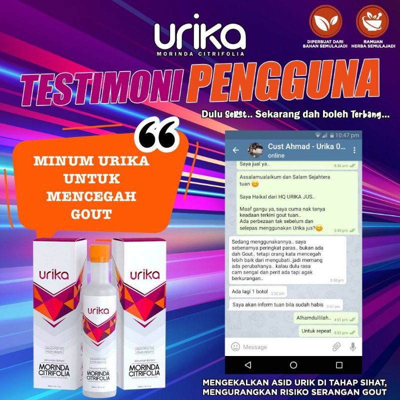 Original 100 Hq Urika Ubat Gout Ubat Gout No 1 Di Malaysia Berkesan Cepat Mengurangkan Asid Urik Berlebihan Shopee Malaysia