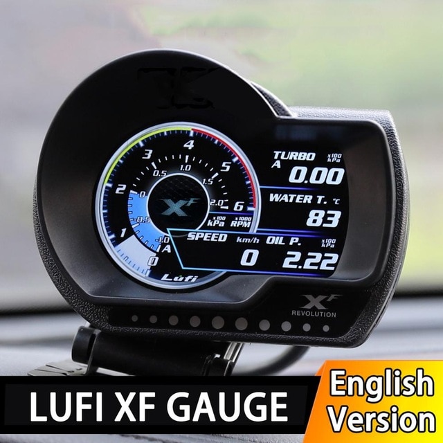 ❗Ready Stock❗LUFI XF English Version OBD2 meter turbo boost oil pressure temperature gauge car RPM Fuel Speed Obd Meter