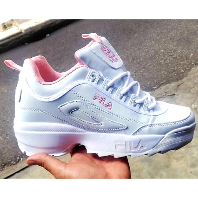 fila disruptor white pink