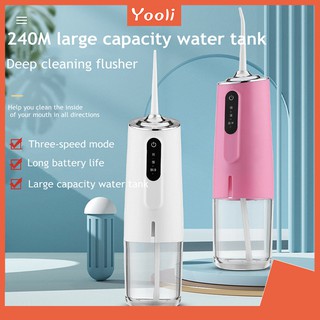 Yooli Rechargeable usb oral irrigator portable dental flosser water waterjet 340ml dwaterproof water tank teeth water cleaner cod