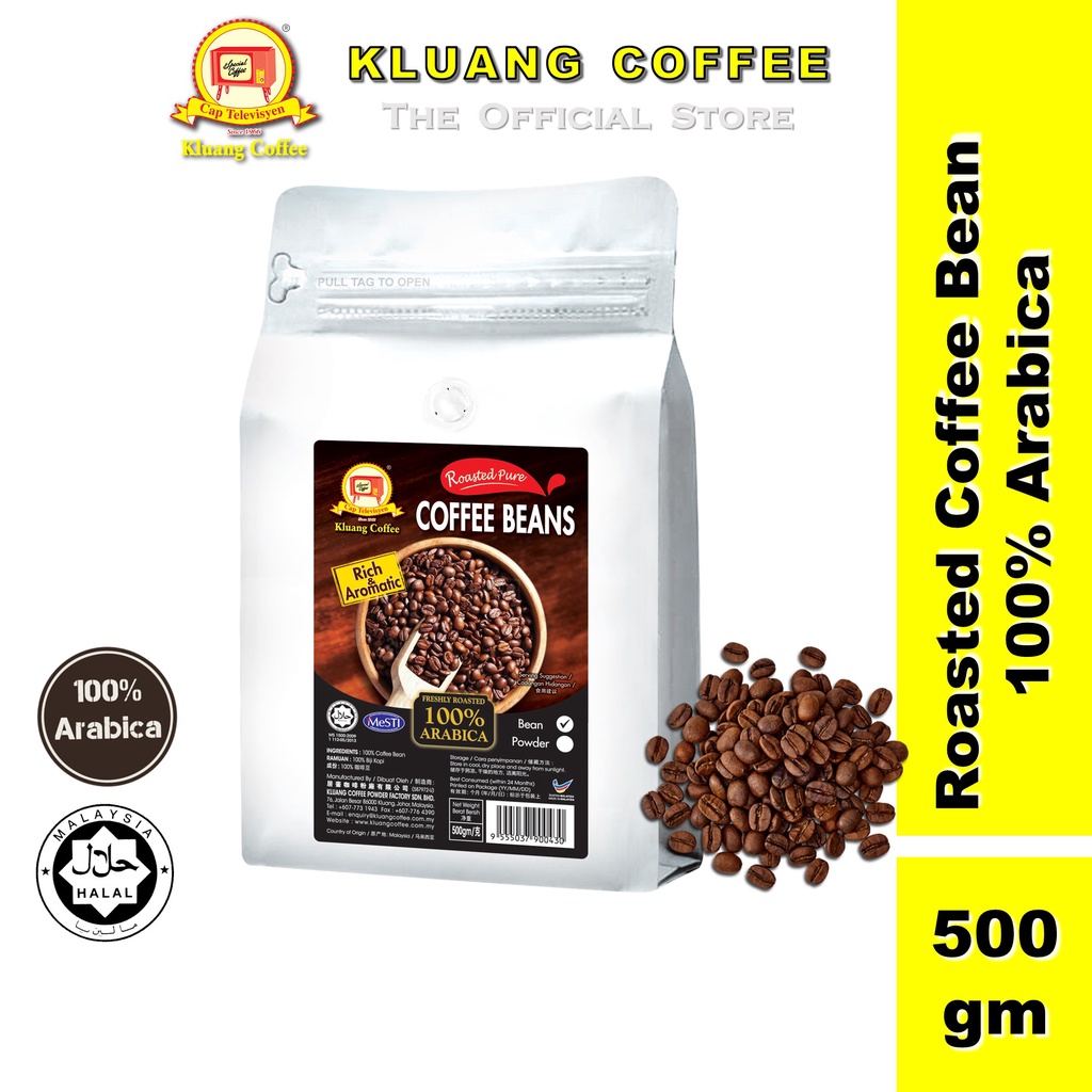 Kluang Cap Televisyen 100 Arabica Coffee Bean / Powder (500gm x 1 pack