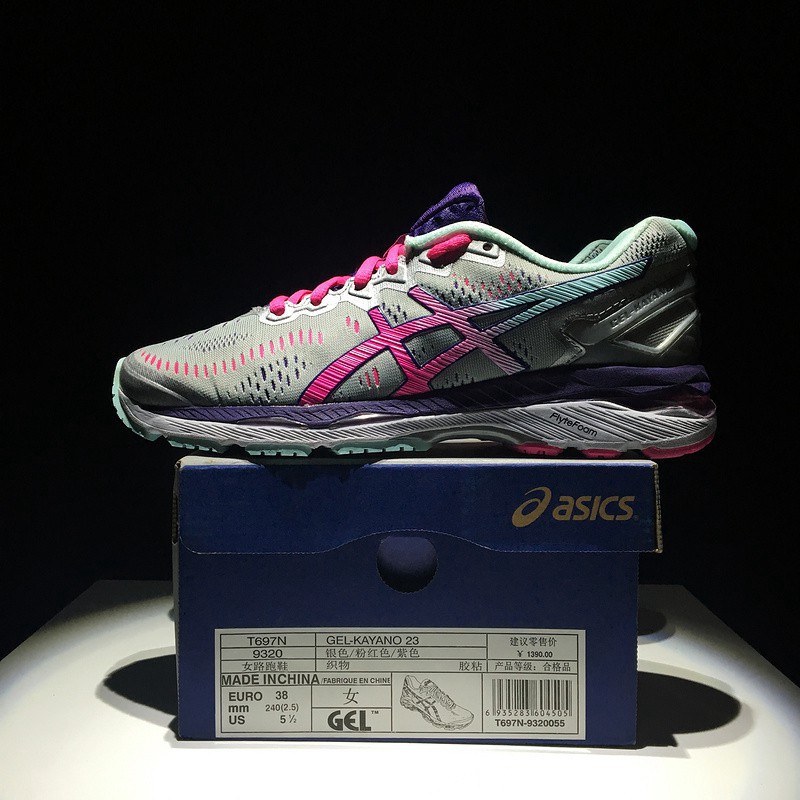 Asics Gel Kayano 23 T697n Grey Pink Mesh Knit Womens Sport Training Shoes Shopee Malaysia