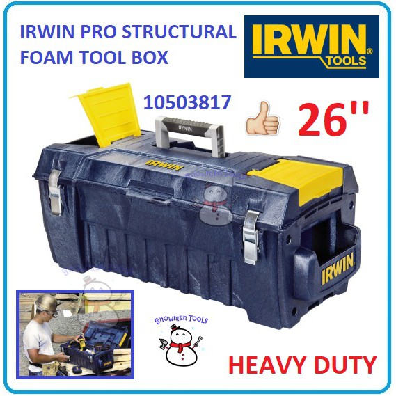 HEAVY DUTY IRWIN PRO STRUCTURAL FOAM TOOLBOX 10503817 26" HIGH QUALITY STORAGE TOOLS BOX ORGANISER TOOL KOTAK SHELVING