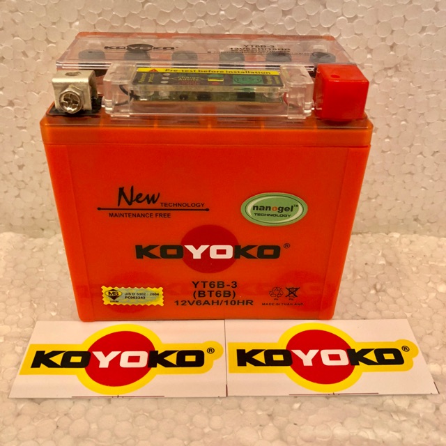 SIRIM YT6B Nano Gel Battery KOYOKO For Honda RS150