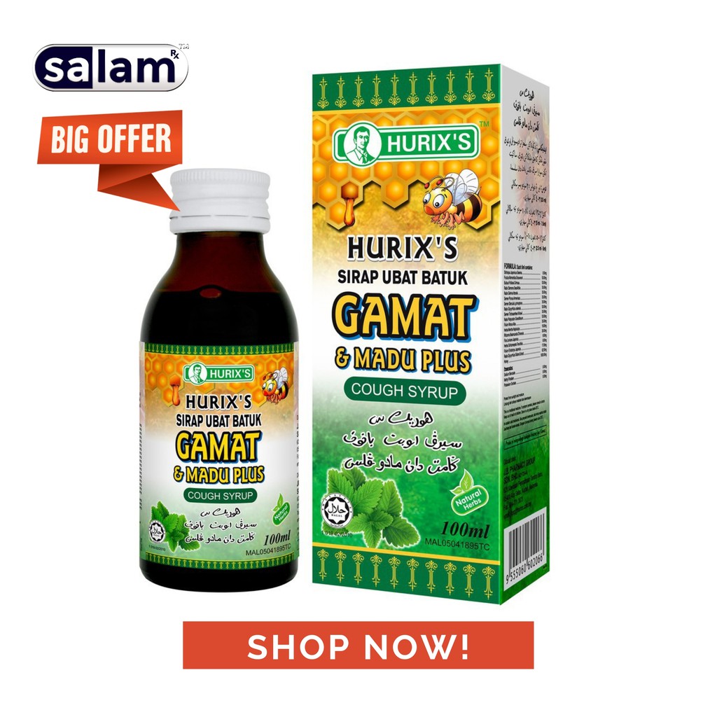 Hurix's Gamat & Madu Plus Cough Syrup -60ML/100ML/180ml ...
