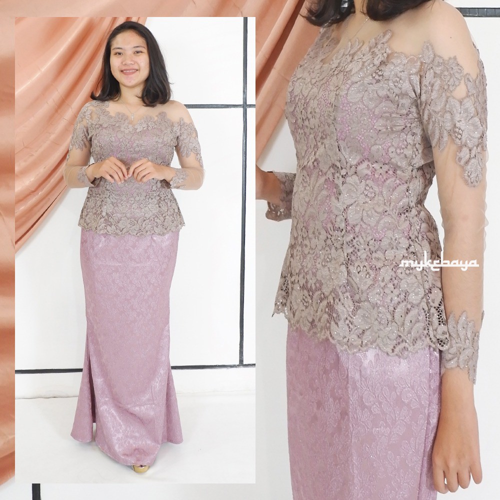 Kebaya Sabrina Brokat Modern Settings Rok Duyung Jaguad Cheap Kebaya Modern Casual Party Shopee Malaysia