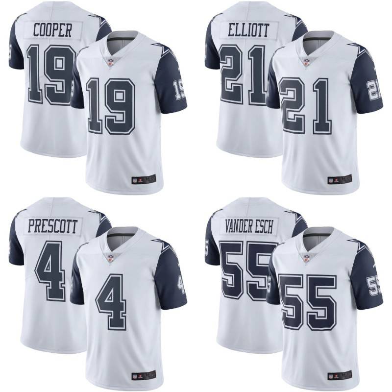 Men's Nike Dak Prescott Dallas Cowboys White Color Rush Vapor Limited Jersey Size: Medium