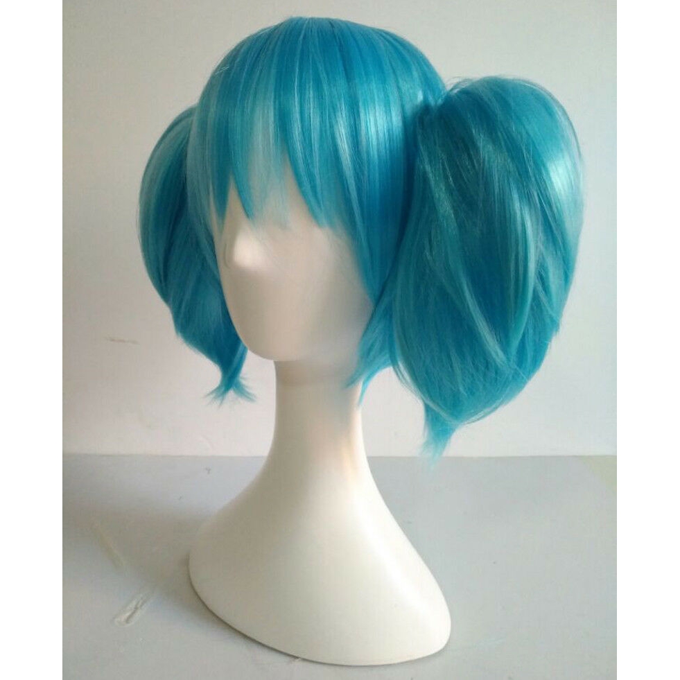 Sally Face Sallyface Sally Cosplay Wig Short Blue Hair Clip