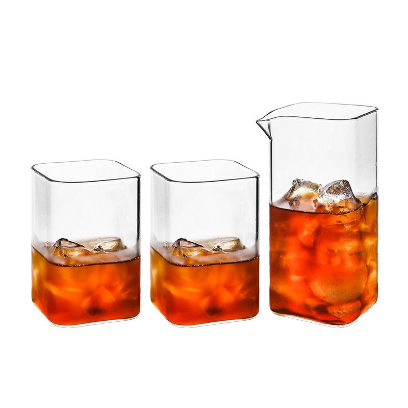 square glass cups