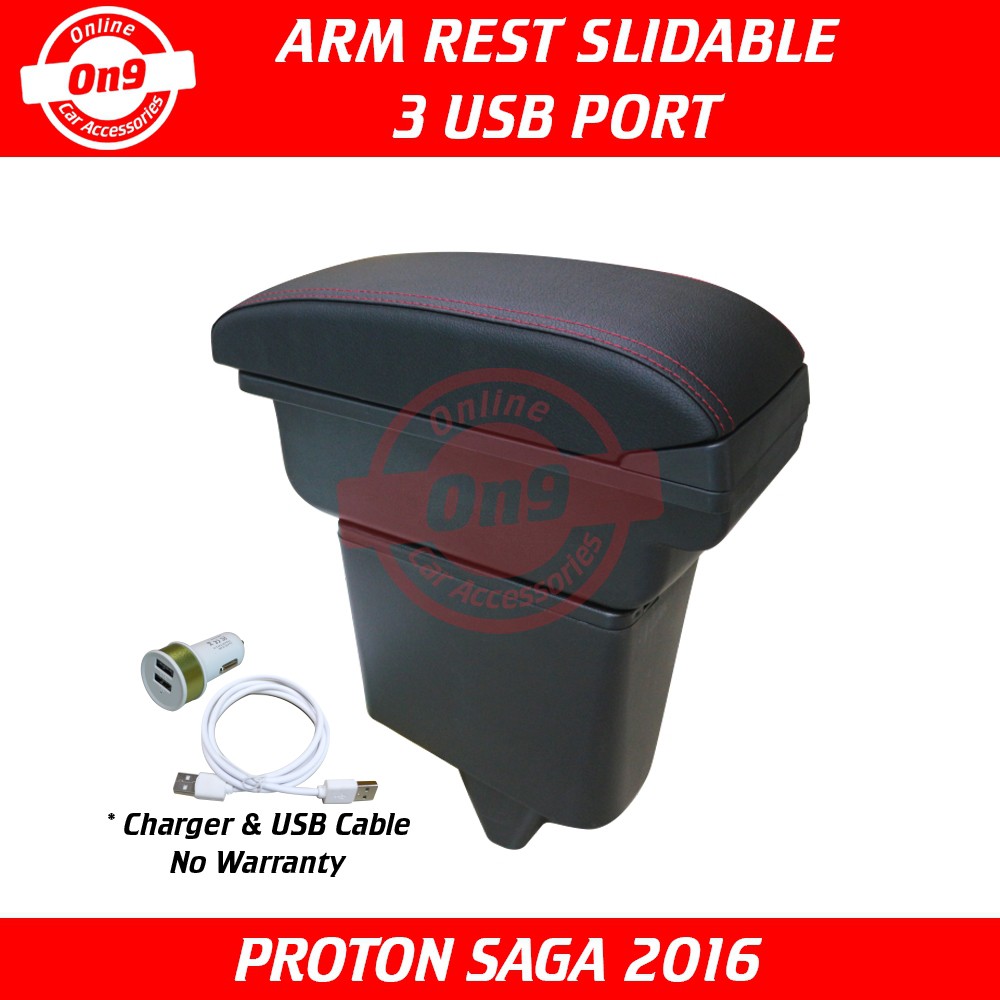 Arm Rest Proton Saga 2016 2017 2018 2019 2020 2021 Saga Vvt Armrest Console With 3 Usb Port 7 Usb Port Shopee Malaysia