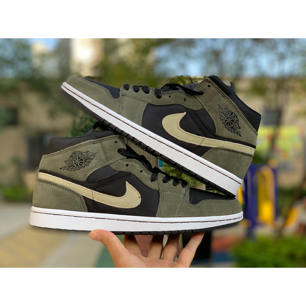 olive green air jordan