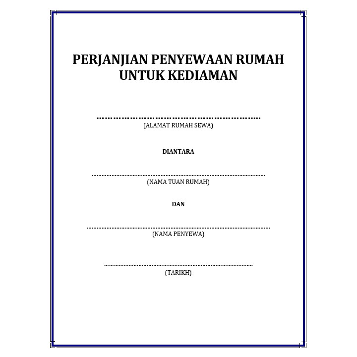 FORMAT SURAT PERJANJIAN RUMAH SEWA (MICROSOFT WORD)  Shopee Malaysia