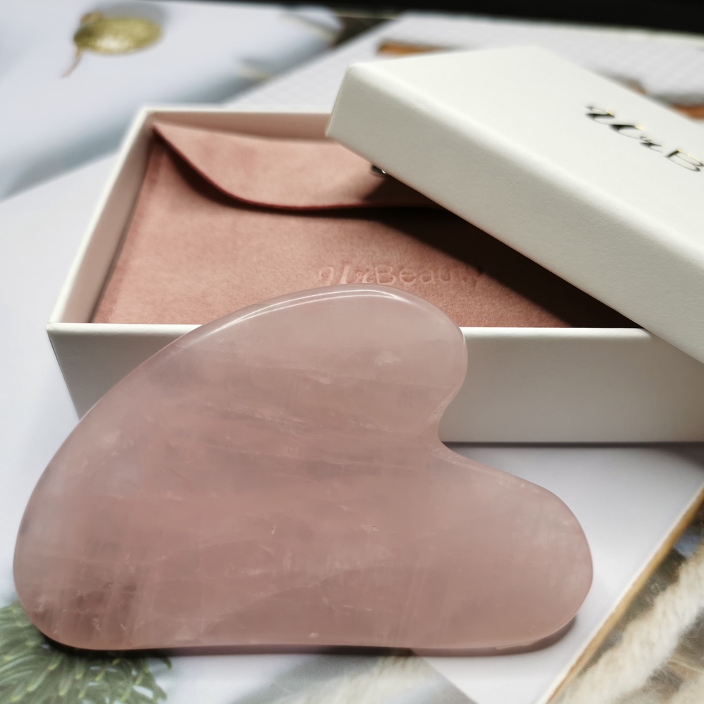 UrBeauty Jade Gua Sha Massage Tool Grade A Rose Quartz Stone Guasha Massager for Face Body SPA Anti-Wrinkles Skin Care Beauty Tools