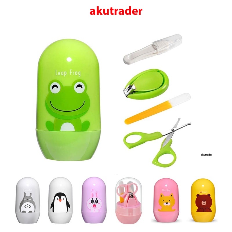 Cute Cartoon Baby Manicure Kit 4in1 Baby Nail Care Set Penjagaan Kuku