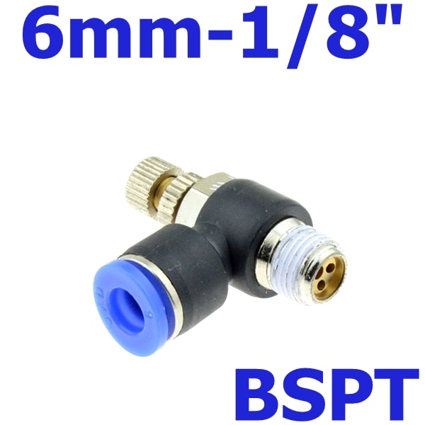 Pneumatic Speed Flow Controller OD4-12mm BSP1/8" 1/4" 3/8" 1/2" Male Gas Airflow Limit Valve