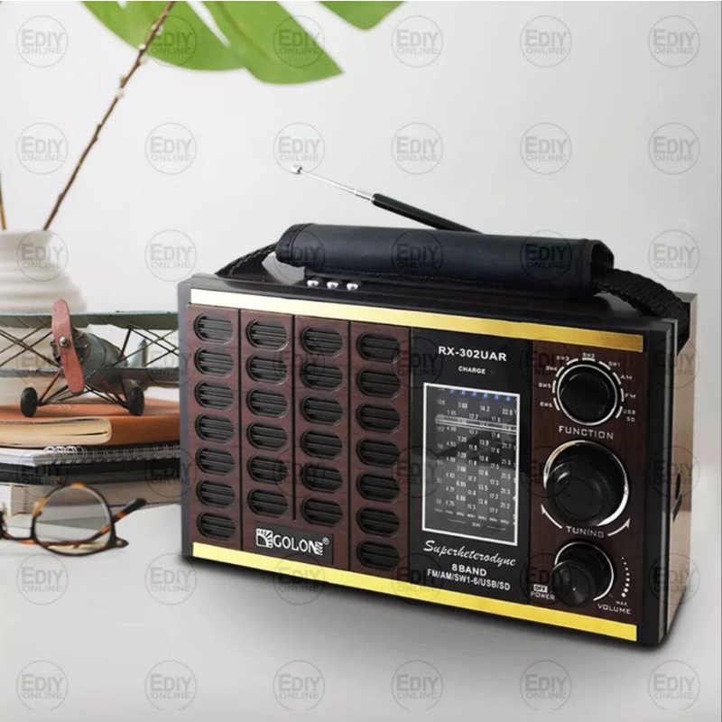 Golon RX302UAR 8 Bands FM / AM / SW / USB / SD Card / MP3 Player Flash