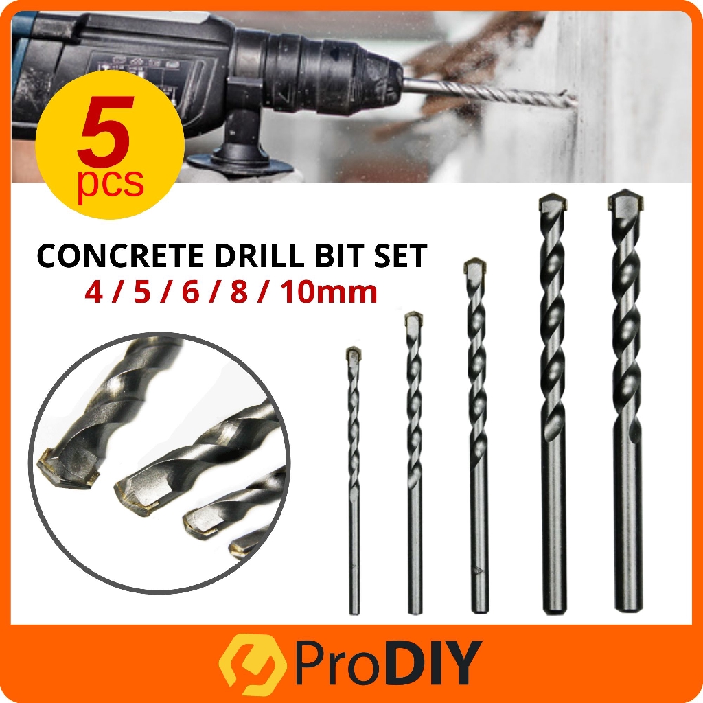 Concrete Drill Bit Set (5pcs) Shopee Malaysia