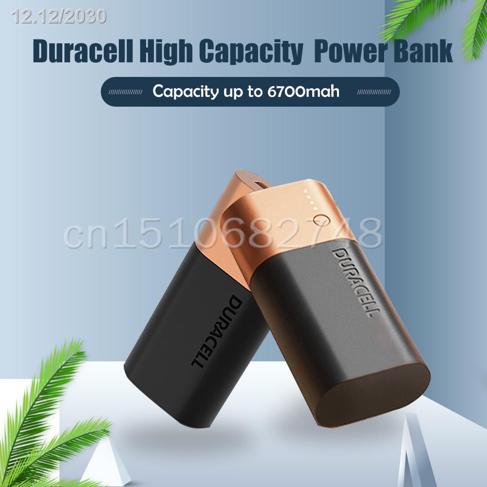 Original 6700mAh Duracell Power Bank 5V 2.4A Portable Charging