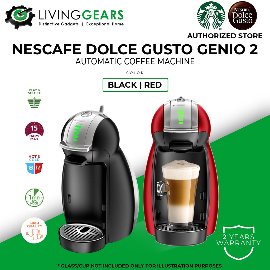 Nescafe Dolce Gusto Genio 2 Automated Coffee Machine Red/Black / MINI ME [FREE GIFT]