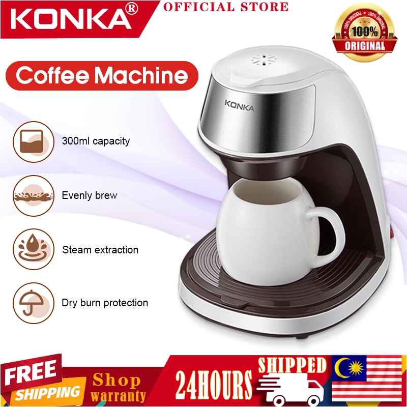 【KONKA】 Mini coffee maker machine Automatically grind drip coffee 咖啡机 mesin kopi 咖啡機家用小型全自動 康佳正品 [KCF-CS2]