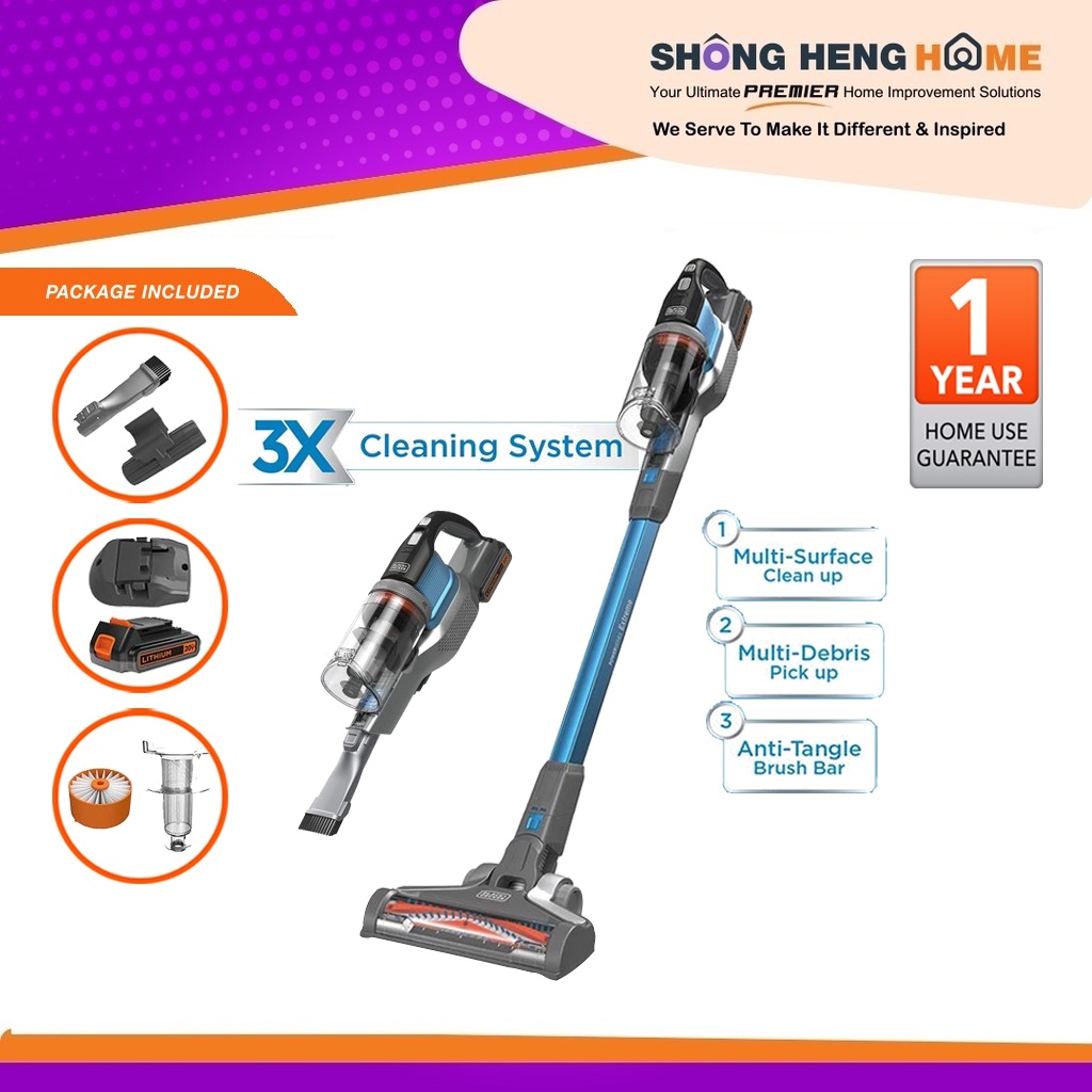 FREE SHIPPING [EXTRA RM30 OFF] BLACK DECKER BSV2020GW POWERSERIES 20V Extreme Cordless Stick Vacuum Cleaner