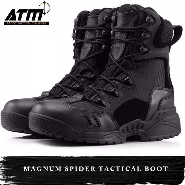 Magnum spider Tactical boot kasut operasi black | Shopee ...