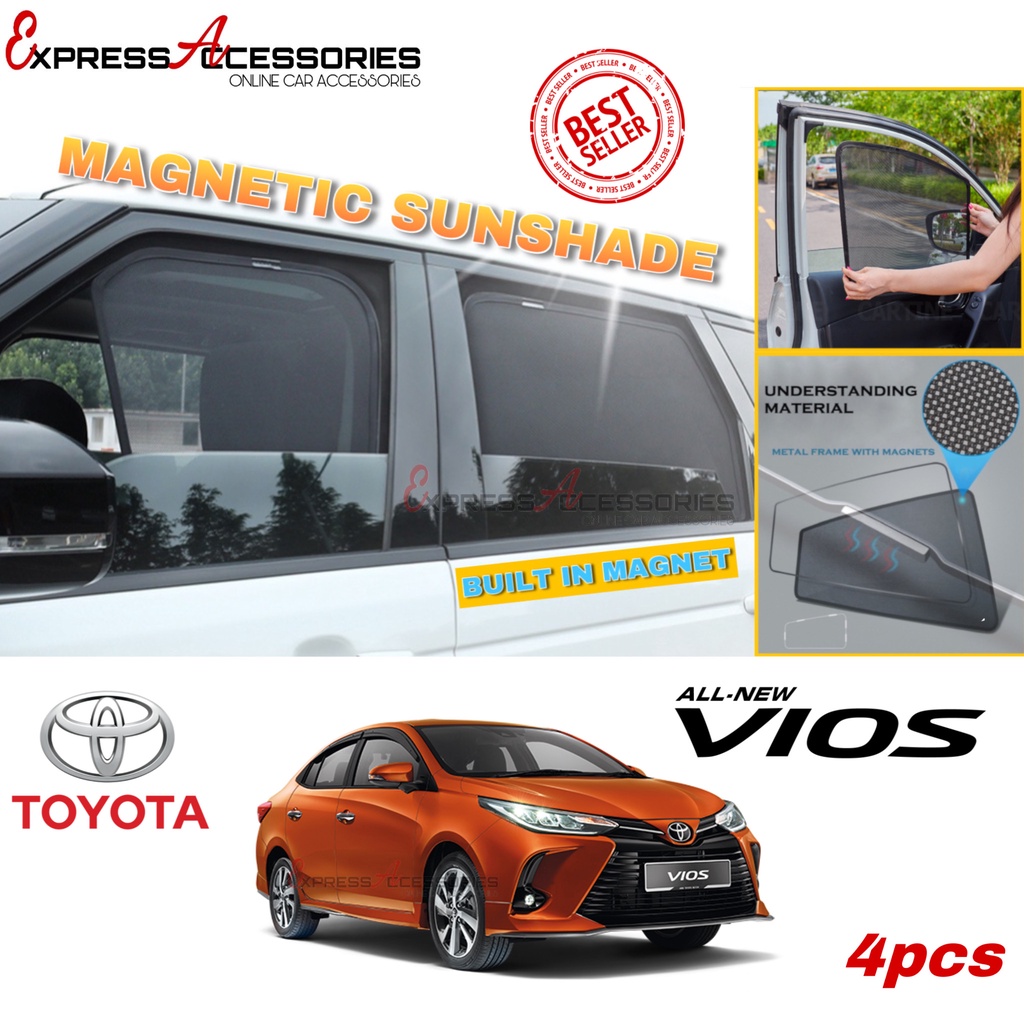 TOYOTA VIOS 2019 - 2022 GR-S TRD Sportivo Magnetic Sunshade Magnet Sun ...