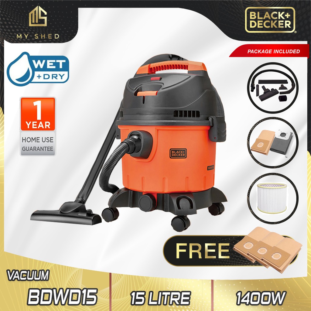 BLACK & DECKER BDWD15-XD 1400W 15 Litre Multifunction Vacuum Cleaner ...