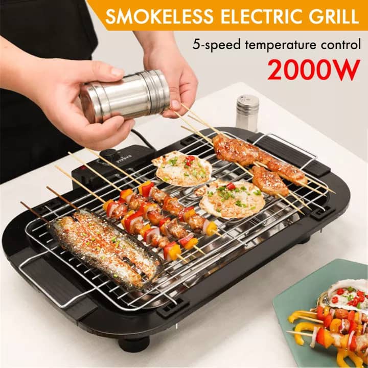 ELECTRIC BBQ GRILL Teppanyaki Griddle Smokeless / 2 in 1 Korean BBQ  & Steamboat/ Pemanggang BBQ Elektrik Kurang Asap