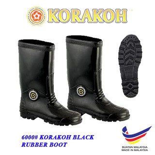 #6000 KORAKOH RUBBER SHOES BLACK KASUT GETAH WATERPROOF SHOE