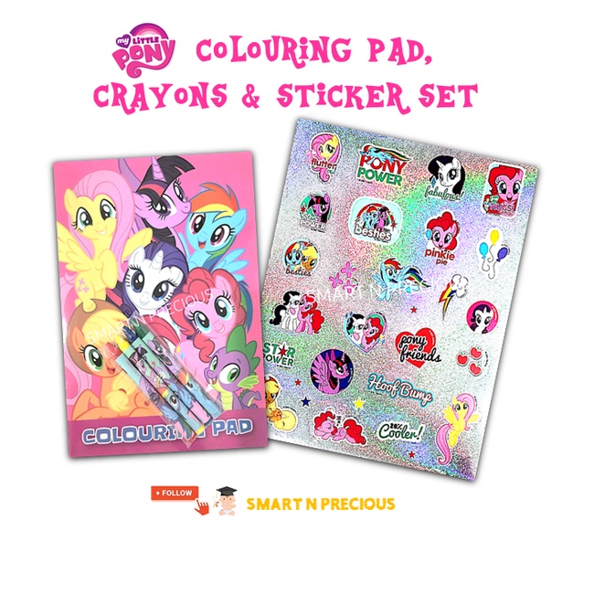 My Little Pony Colouring Book Crayon Sticker Set with Poster for Kids
