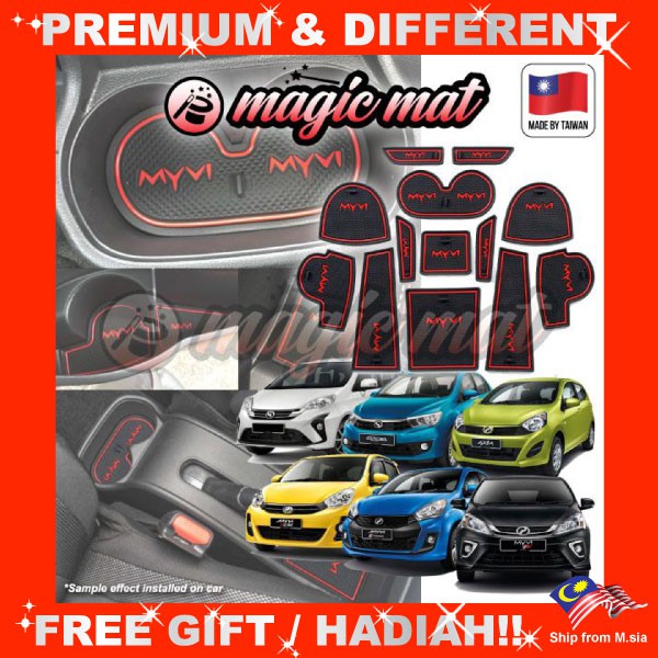 [FREE 🎁] PERODUA MYVI AXIA BEZZA ALZA MAGIC MAT Custom Fit 