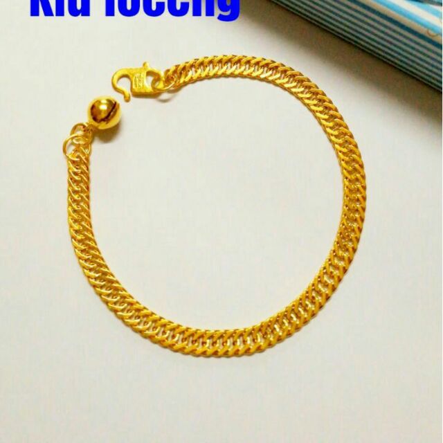 Ready Stock Cop 916 Coco Wide Chain Loceng 1 0cm 1 1cm Gold Korean Gold 24k 999 9 Plated Bracalets Shopee Singapore