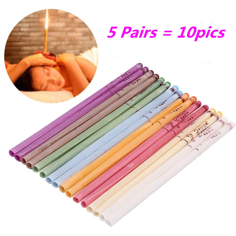 10PCS 5Pairs Ear Candle Ear Candling Therapy Ear Treatment Ear Wax Removal Healthy Care Tools